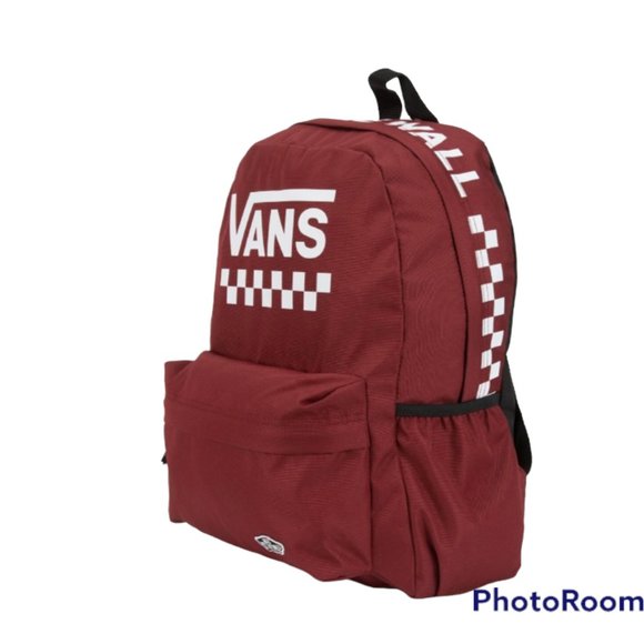 🎒SCHOOL SALE🎒Vans Backpack Sport Realm Checker Burgundy Canvas VN0A49ZJZBS - Picture 5 of 7